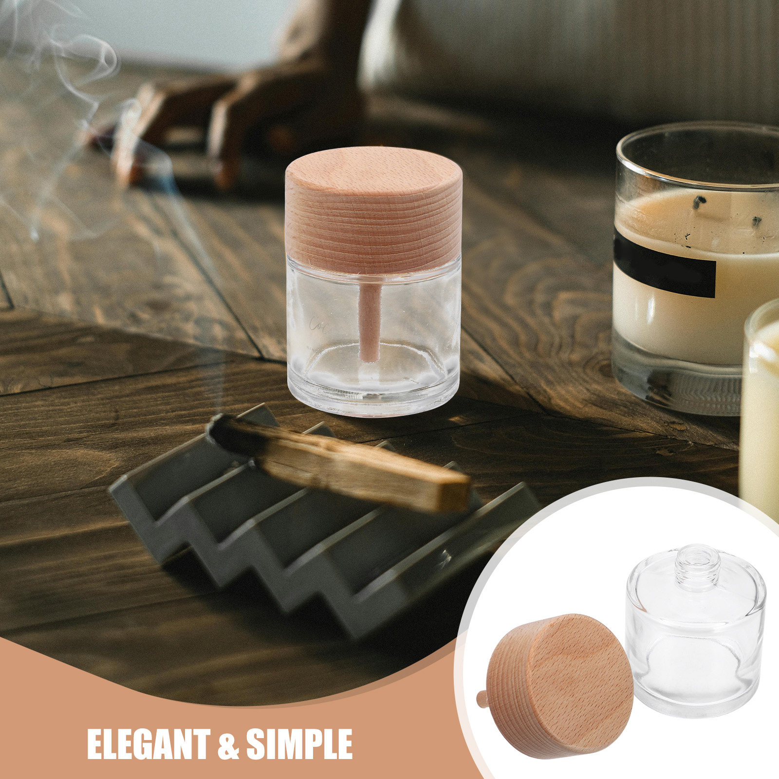 Home Fragrance Units - 60ml Wooden Cap Aromatherapy Bottle Essential