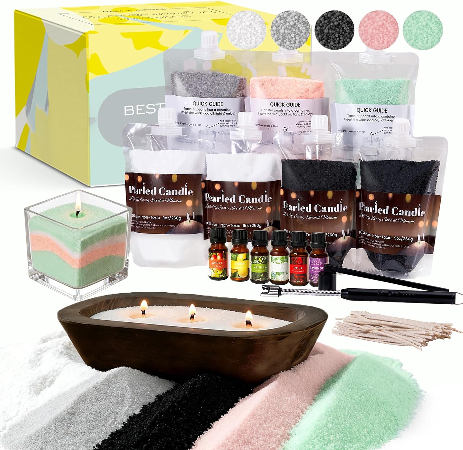 Home Fragrance Candles - 64 Oz Pearled Candle Sand with