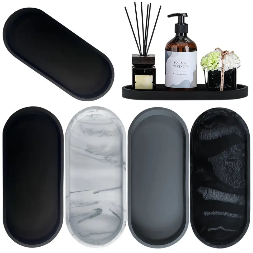 Home Fragrance Gel - 1Pc Bathroom Dressing Silicone Tray, Rectangular